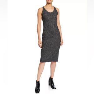 Rag & Bone Knit Racerback Midi Dress, charcoal Heather, Size M